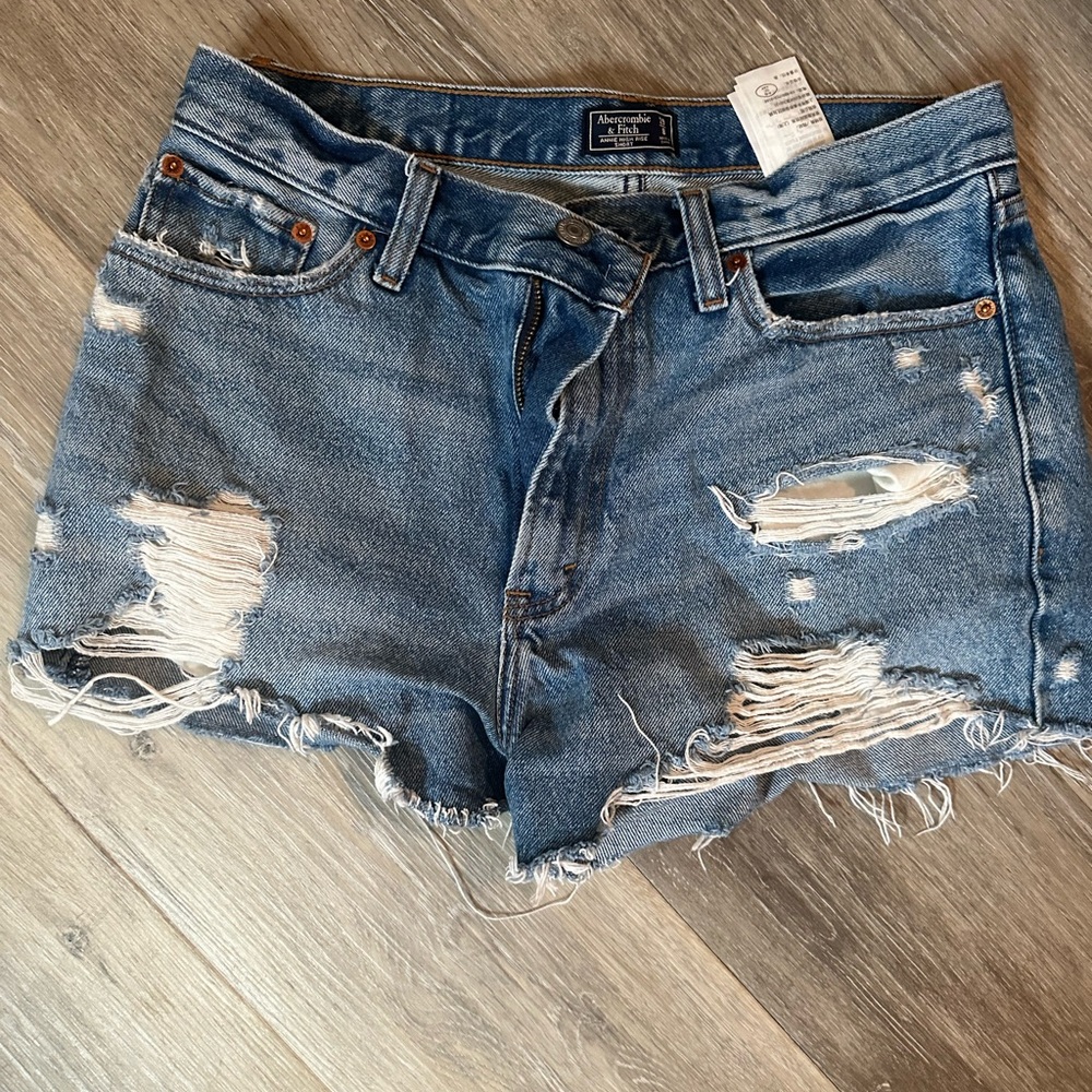 Abercrombie & Fitch high rise denim shorts